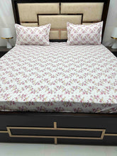 Load image into Gallery viewer, A-3135 - Pure Cotton 210 TC King Size Fitted Bedsheet (183X198) with Two Pillow Covers (45X68)
