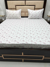 Load image into Gallery viewer, A-3136 - Pure Cotton 210 TC King Size Fitted Bedsheet (183X198) with Two Pillow Covers (45X68)
