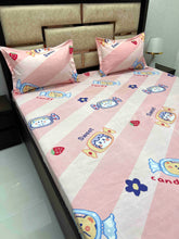 Load image into Gallery viewer, A-3754 - Poly Cotton 130 GSM Queen Size Double Bedsheet (228X243) with Two Pillow Covers (45X68)
