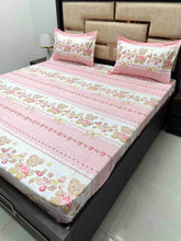 Load image into Gallery viewer, A-3755 - Poly Cotton 130 GSM Queen Size Double Bedsheet (228X243) with Two Pillow Covers (45X68)
