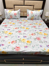 Load image into Gallery viewer, A-3760 - Pure Cotton 500 TC Super King Size Double Bedsheet (304X304) with Two Pillow Covers (50X76)
