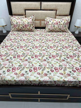 Load image into Gallery viewer, A-3761 - Pure Cotton 500 TC Super King Size Double Bedsheet (304X304) with Two Pillow Covers (50X76)

