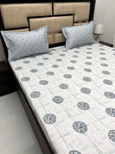 Load image into Gallery viewer, A-3796 - Pure Cotton 210 TC King Size Double Bedsheet (274X274) with Two Pillow Covers (50X76)
