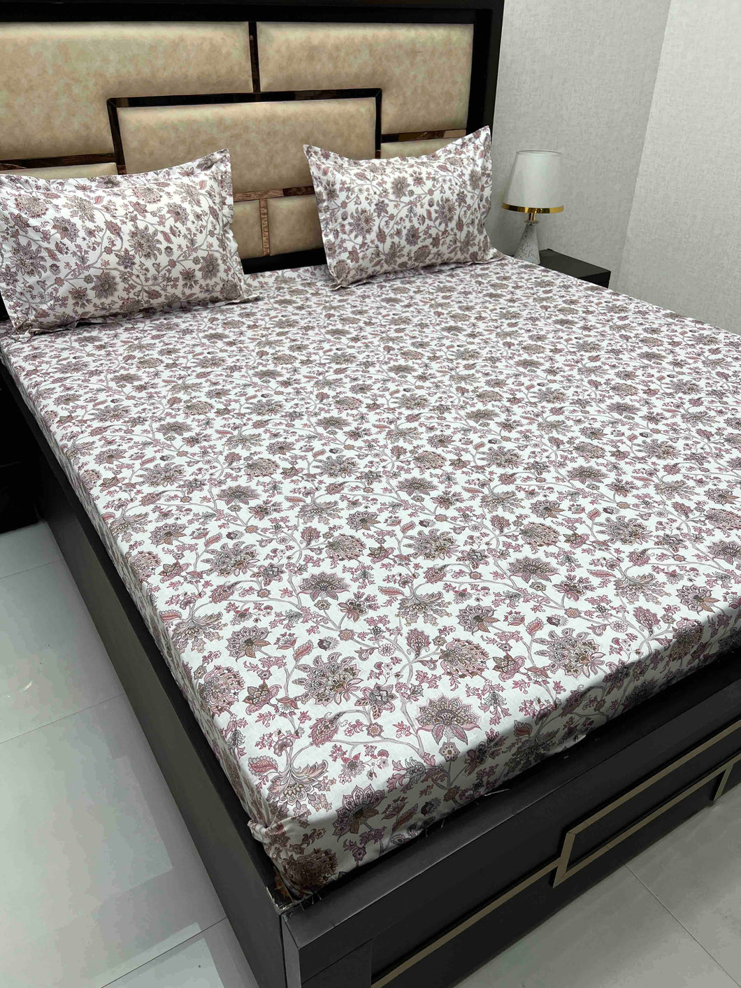 A-3812 - Pure Cotton 210 TC King Size Double Bedsheet (274X274) with Two Pillow Covers (50X76)
