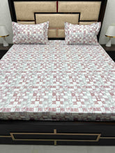 Load image into Gallery viewer, A-3841 - Pure Cotton 250 TC Queen Size Double Bedsheet (228X254) with Two Pillow Covers (43X68)
