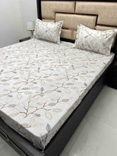 Load image into Gallery viewer, A-3843 - Pure Cotton 250 TC Queen Size Double Bedsheet (228X254) with Two Pillow Covers (43X68)

