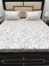 Load image into Gallery viewer, A-3844 - Pure Cotton 250 TC Queen Size Double Bedsheet (228X254) with Two Pillow Covers (43X68)
