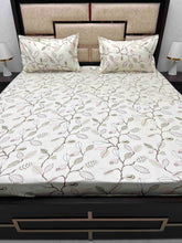 Load image into Gallery viewer, A-3846 - Pure Cotton 250 TC Queen Size Double Bedsheet (228X254) with Two Pillow Covers (43X68)
