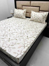 Load image into Gallery viewer, A-3846 - Pure Cotton 250 TC Queen Size Double Bedsheet (228X254) with Two Pillow Covers (43X68)
