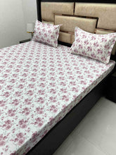 Load image into Gallery viewer, A-3869 - Pure Cotton 210 TC King Size Double Bedsheet (274X274) with Two Pillow Covers (50X76)
