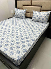 Load image into Gallery viewer, A-3870 - Pure Cotton 210 TC King Size Double Bedsheet (274X274) with Two Pillow Covers (50X76)
