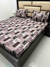Load image into Gallery viewer, A-3882 - Pure Cotton 180 TC Queen Size Double Bedsheet (228X254) with Two Pillow Covers (43X68)
