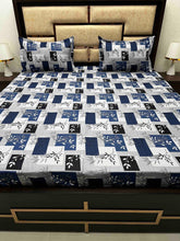 Load image into Gallery viewer, A-3883 - Pure Cotton 180 TC Queen Size Double Bedsheet (228X254) with Two Pillow Covers (43X68)

