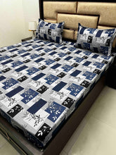 Load image into Gallery viewer, A-3883 - Pure Cotton 180 TC Queen Size Double Bedsheet (228X254) with Two Pillow Covers (43X68)
