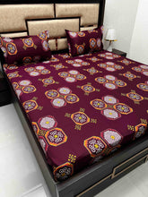 Load image into Gallery viewer, A-3884 - Pure Cotton 180 TC Queen Size Double Bedsheet (228X254) with Two Pillow Covers (43X68)
