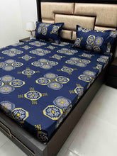 Load image into Gallery viewer, A-3885 - Pure Cotton 180 TC Queen Size Double Bedsheet (228X254) with Two Pillow Covers (43X68)
