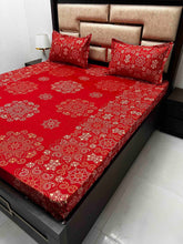 Load image into Gallery viewer, A-3888 - Pure Cotton 180 TC Queen Size Double Bedsheet (228X254) with Two Pillow Covers (43X68)
