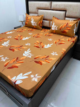Load image into Gallery viewer, A-3892 - Pure Cotton 180 TC Queen Size Double Bedsheet (228X254) with Two Pillow Covers (43X68)

