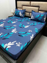 Load image into Gallery viewer, A-3893 - Pure Cotton 180 TC Queen Size Double Bedsheet (228X254) with Two Pillow Covers (43X68)
