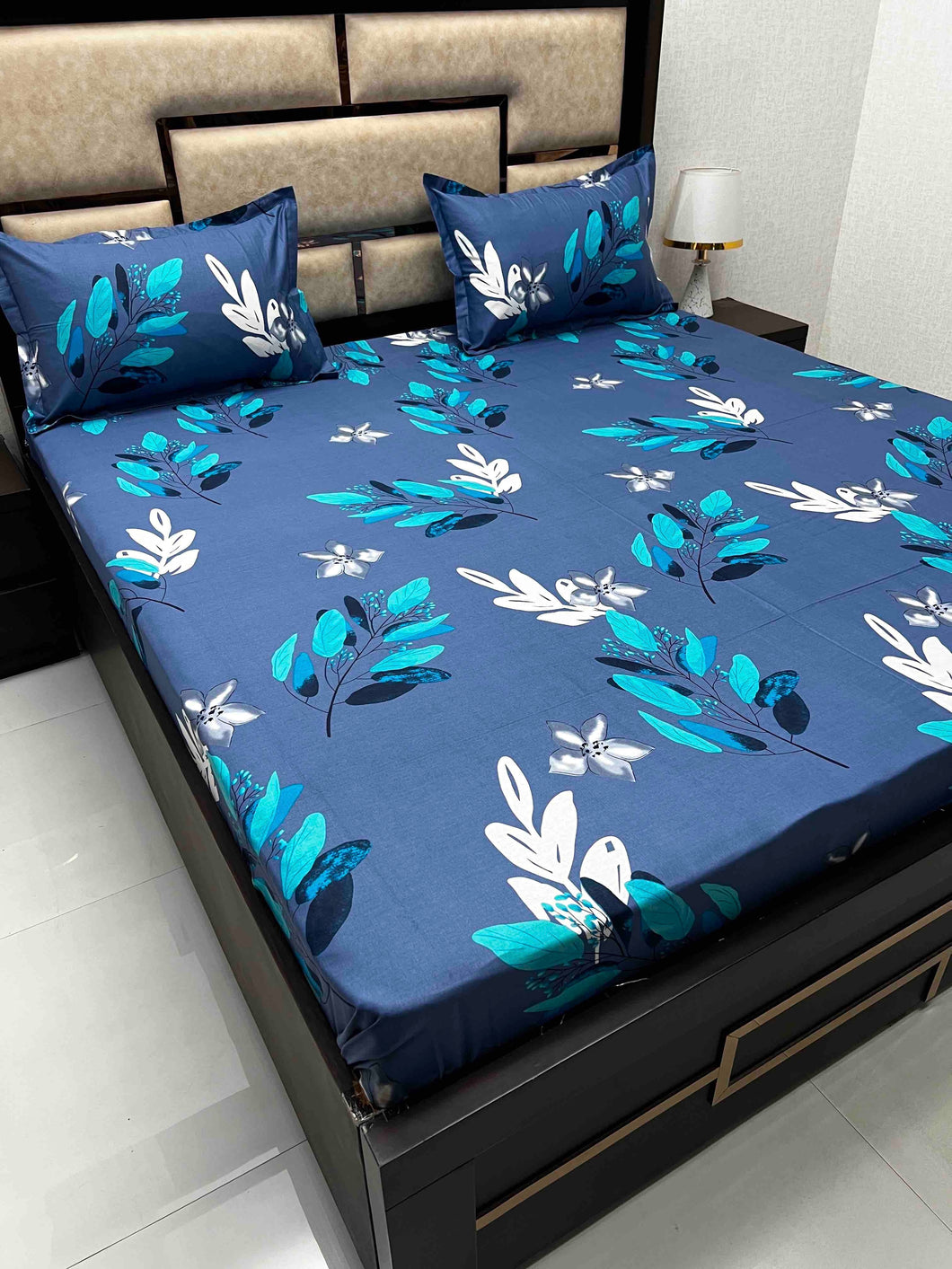 A-3893 - Pure Cotton 180 TC Queen Size Double Bedsheet (228X254) with Two Pillow Covers (43X68)