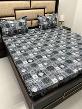 Load image into Gallery viewer, A-3895 - Pure Cotton 180 TC Queen Size Double Bedsheet (228X254) with Two Pillow Covers (43X68)

