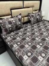 Load image into Gallery viewer, A-3896 - Pure Cotton 180 TC Queen Size Double Bedsheet (228X254) with Two Pillow Covers (43X68)
