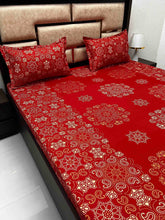 Load image into Gallery viewer, A-3912 - Pure Cotton 180 TC King Size Double Bedsheet (274X274) with Two Pillow Covers (50X76)
