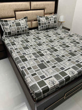 Load image into Gallery viewer, A-3925 - Pure Cotton 180 TC King Size Double Bedsheet (274X274) with Two Pillow Covers (50X76)
