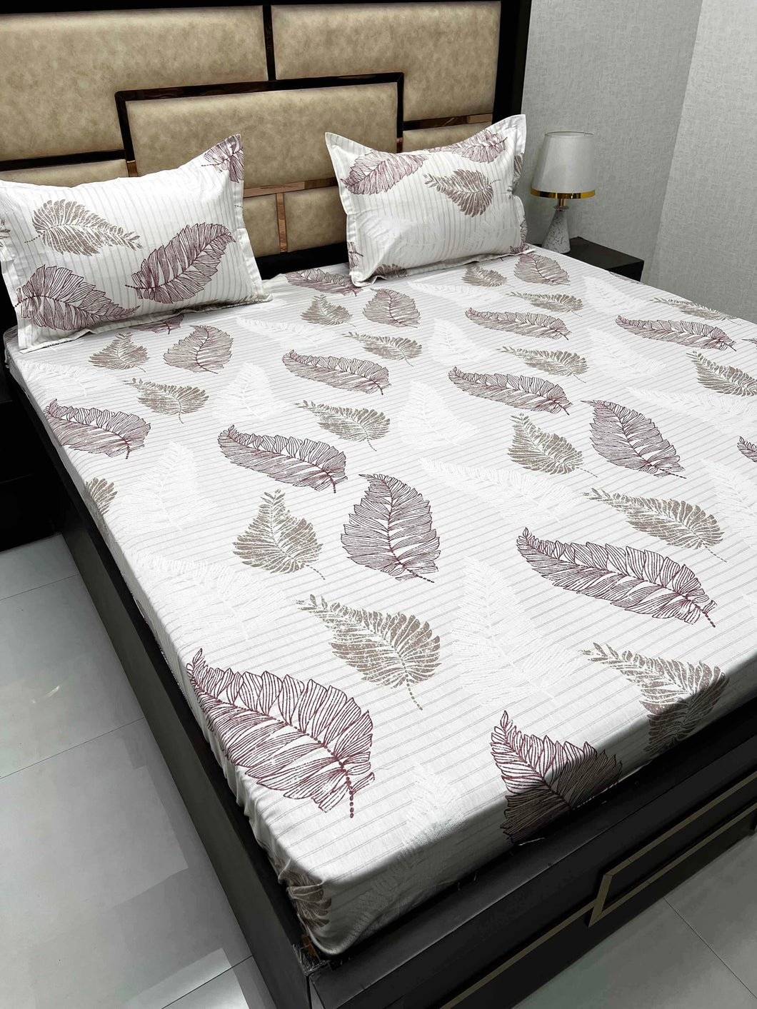 A-3939 - Pure Cotton 180 TC King Size Double Bedsheet (274X274) with Two Pillow Covers (50X76)