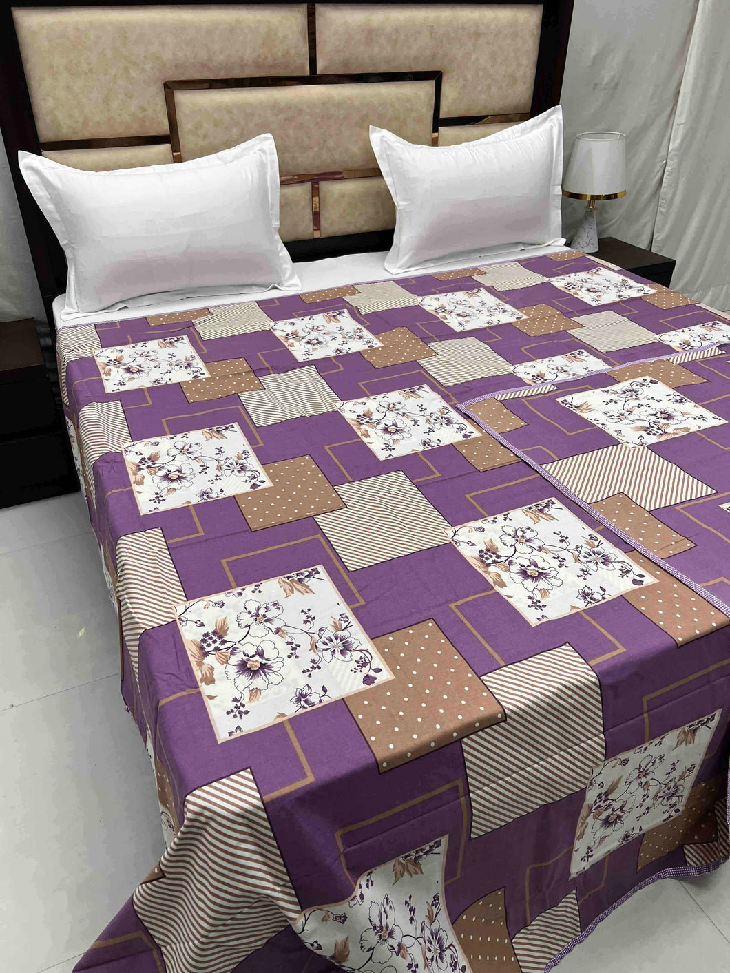 A-3562 - Pure Cotton 180 TC King Size Duvet Cover / Razaai Cover / Quilt Cover / Dohar Cover (223X243) for Double Bed Size with Heavy Zipper