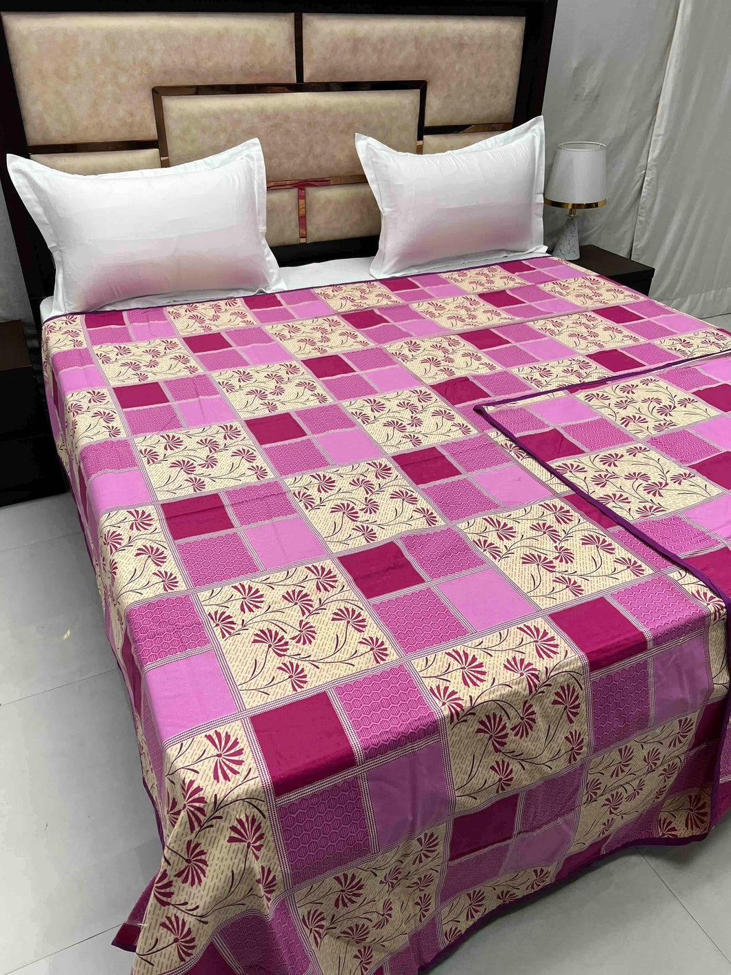 A-3563 - Pure Cotton 180 TC King Size Duvet Cover / Razaai Cover / Quilt Cover / Dohar Cover (223X243) for Double Bed Size with Heavy Zipper