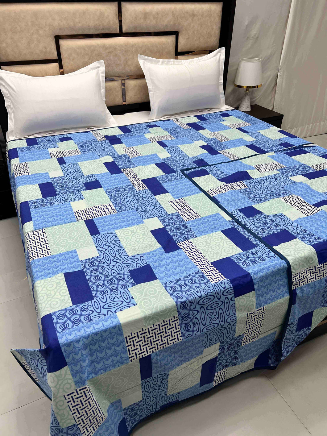 A-3575 - Pure Cotton 180 TC King Size Duvet Cover / Razaai Cover / Quilt Cover / Dohar Cover (223X243) for Double Bed Size with Heavy Zipper