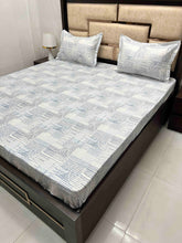 Load image into Gallery viewer, A-3322 - Pure Cotton 300 TC Super King Size Double Bedsheet (290X304) with Two Pillow Covers (50X76)
