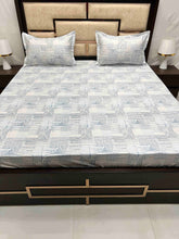 Load image into Gallery viewer, A-3322 - Pure Cotton 300 TC Super King Size Double Bedsheet (290X304) with Two Pillow Covers (50X76)
