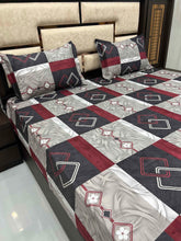 Load image into Gallery viewer, A-2289 - Pure Cotton 180 TC Queen Size Double Bedsheet (228X254) with Two Pillow Covers (43X68)
